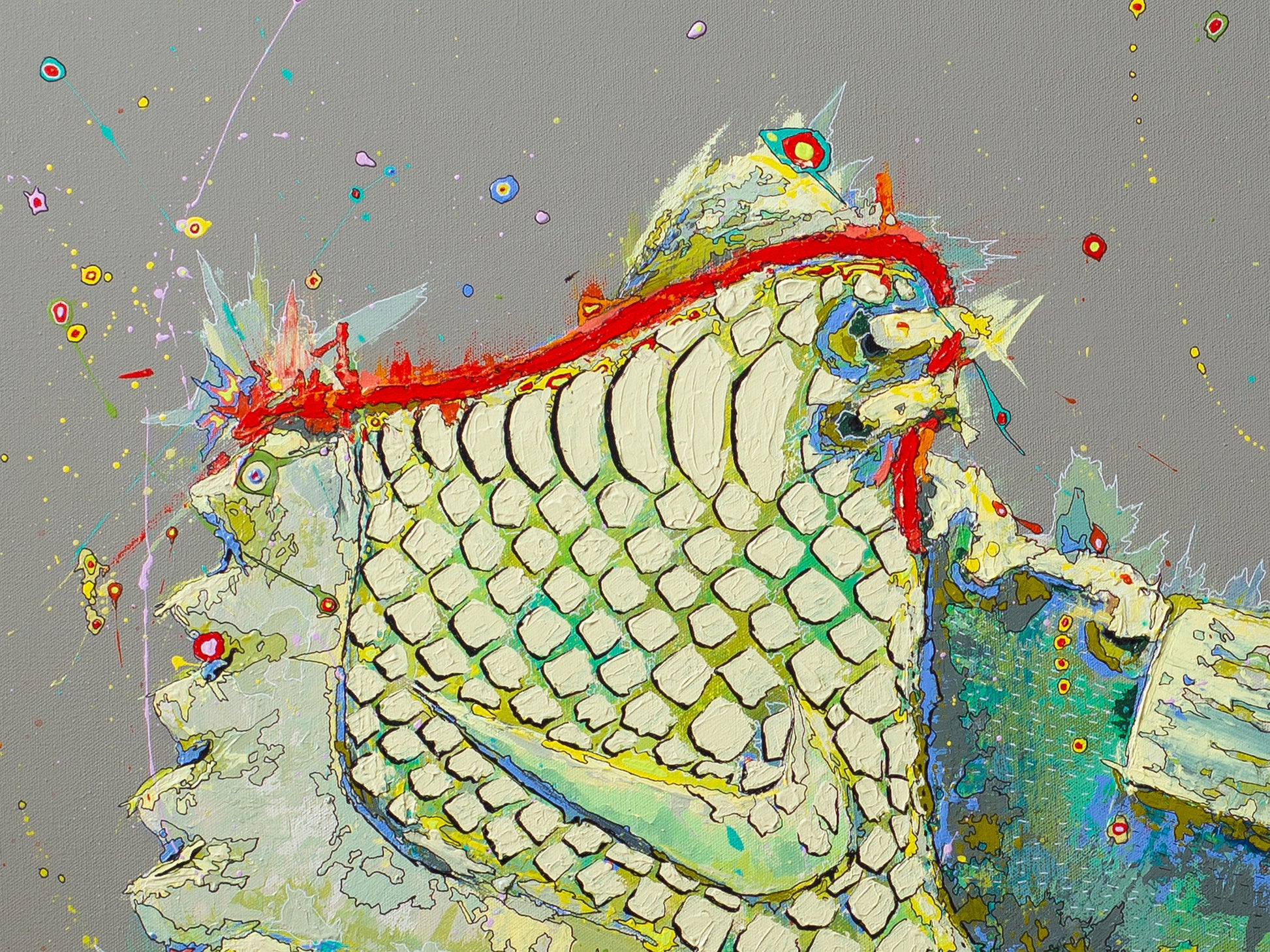 Acrylic painting on canvas of Air Yeezy 2 "Pure Platinum" | Emerging contemporary artist Kate Jensen  | Katejjj.shop