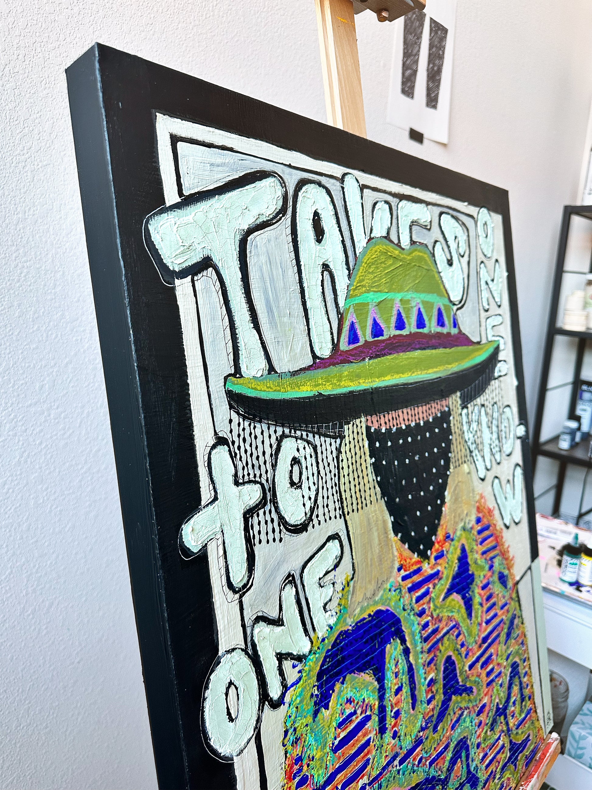 Original mixed media painting on wood | Emerging contemporary artist Kate Jensen | Katejjj.shop