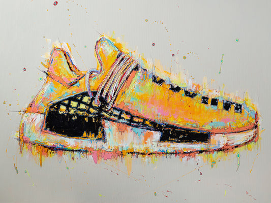 Acrylic painting on canvas of Adidas x Pharrell HU NMD | Emerging contemporary artist Kate Jensen  | Katejjj.shop
