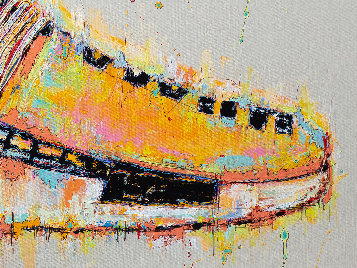 Acrylic painting on canvas of Adidas x Pharrell HU NMD | Emerging contemporary artist Kate Jensen | Katejjj.shop