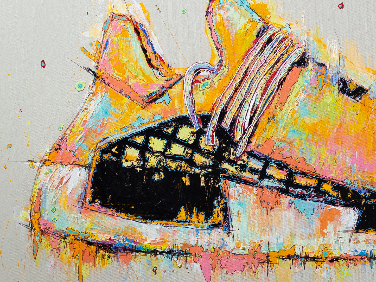 Acrylic painting on canvas of Adidas x Pharrell HU NMD | Emerging contemporary artist Kate Jensen | Katejjj.shop