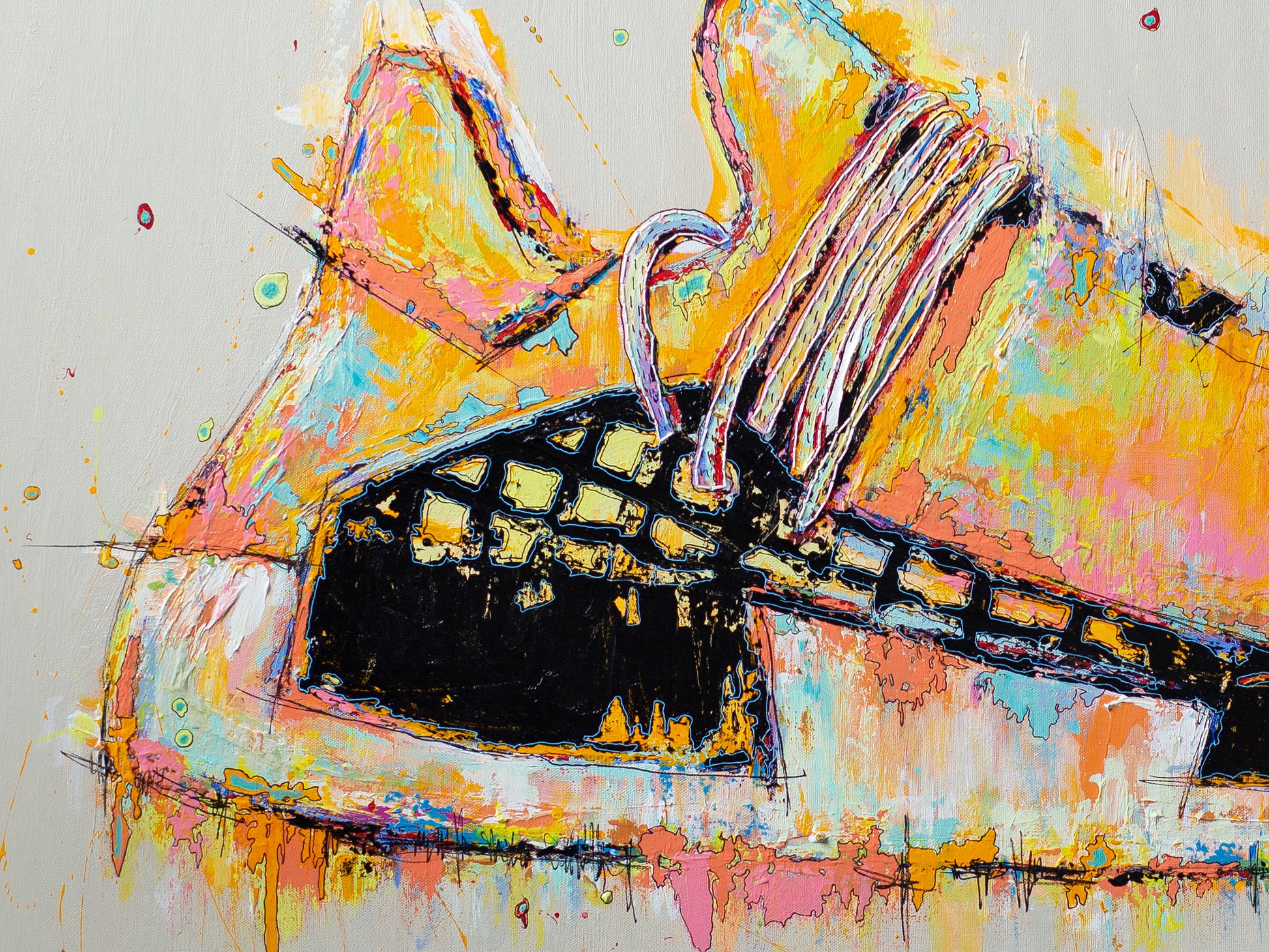 Acrylic painting on canvas of Adidas x Pharrell HU NMD | Emerging contemporary artist Kate Jensen  | Katejjj.shop