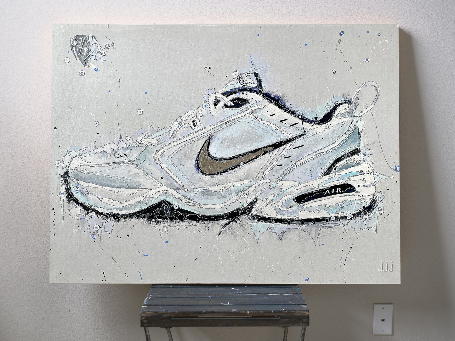 Acrylic painting on canvas of Nike Monarch | Emerging contemporary artist Kate Jensen | Katejjj.shop