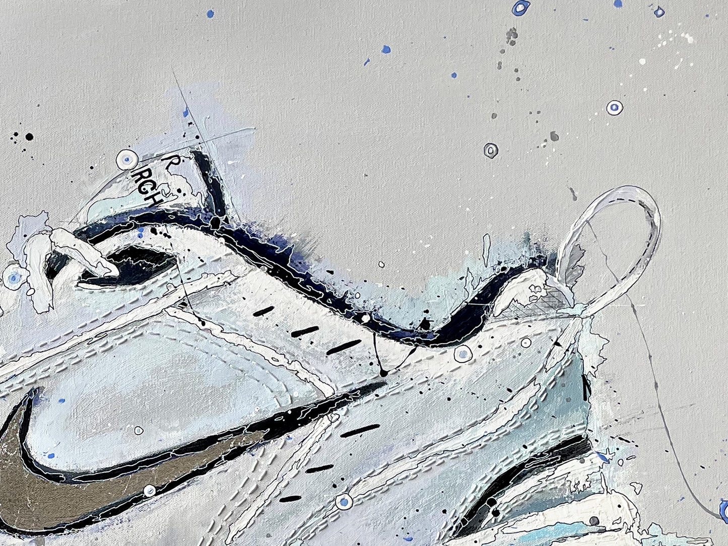 Acrylic painting on canvas of Nike Monarch | Emerging contemporary artist Kate Jensen | Katejjj.shop