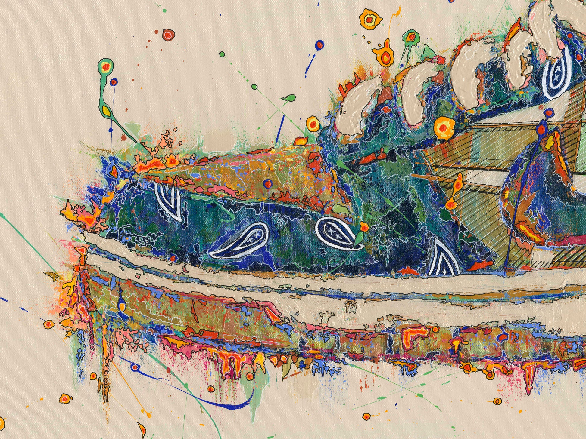 Acrylic painting on canvas of Nike x Travis Scott SB Dunk Low | Emerging contemporary artist Kate Jensen  | Katejjj.shop
