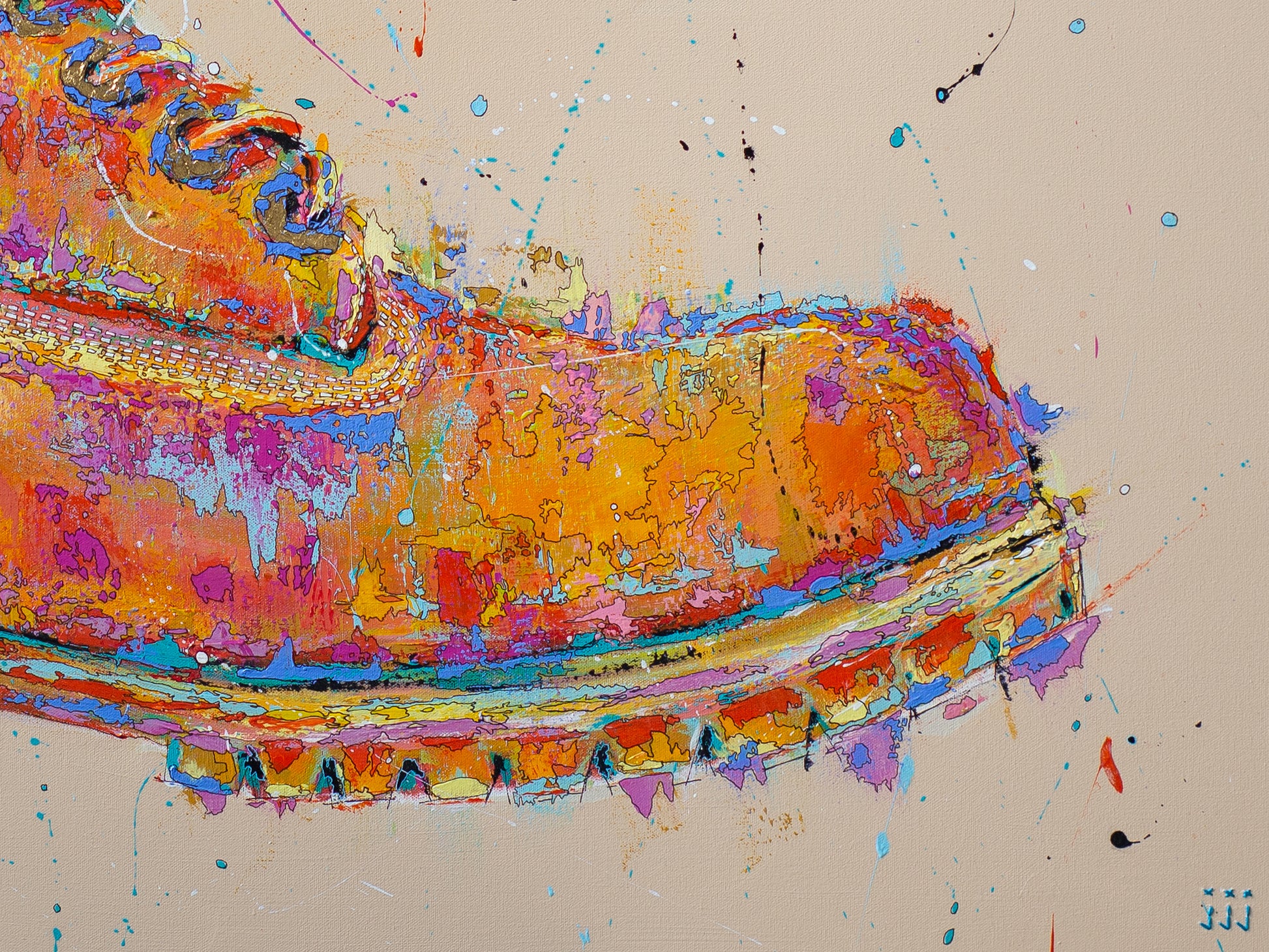 Acrylic painting on canvas of Timberland | Emerging contemporary artist Kate Jensen  | Katejjj.shop