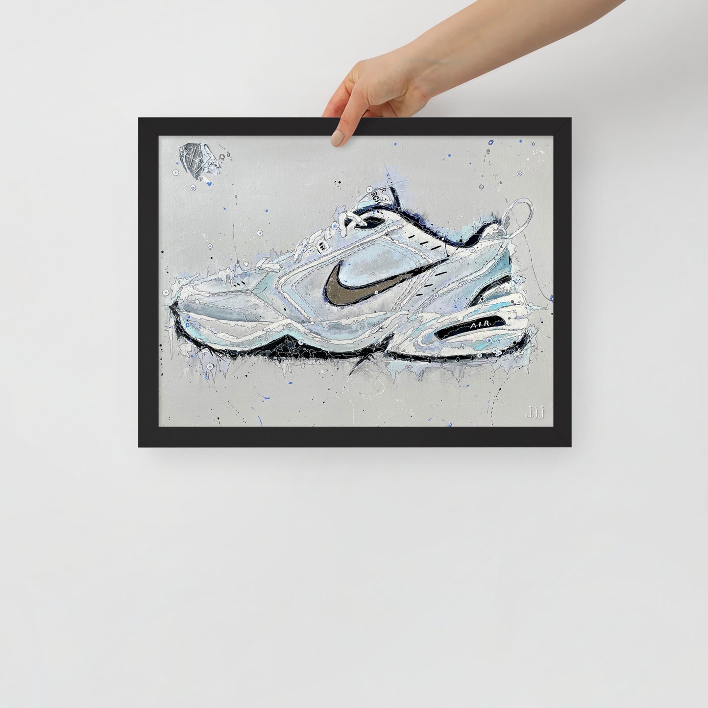 "Fine art framed print on matte paper of Nike Monarch acrylic painting | Emerging contemporary artist Kate Jensen  | Katejjj.shop"