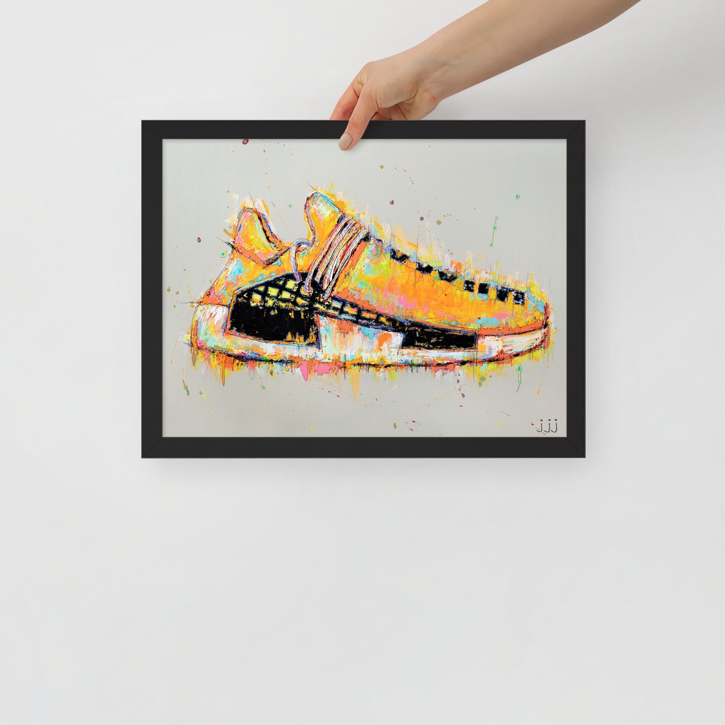 "Fine art framed print on matte paper of Adidas x Pharrell Hu NMD painting | Emerging contemporary artist Kate Jensen  | Katejjj.shop"