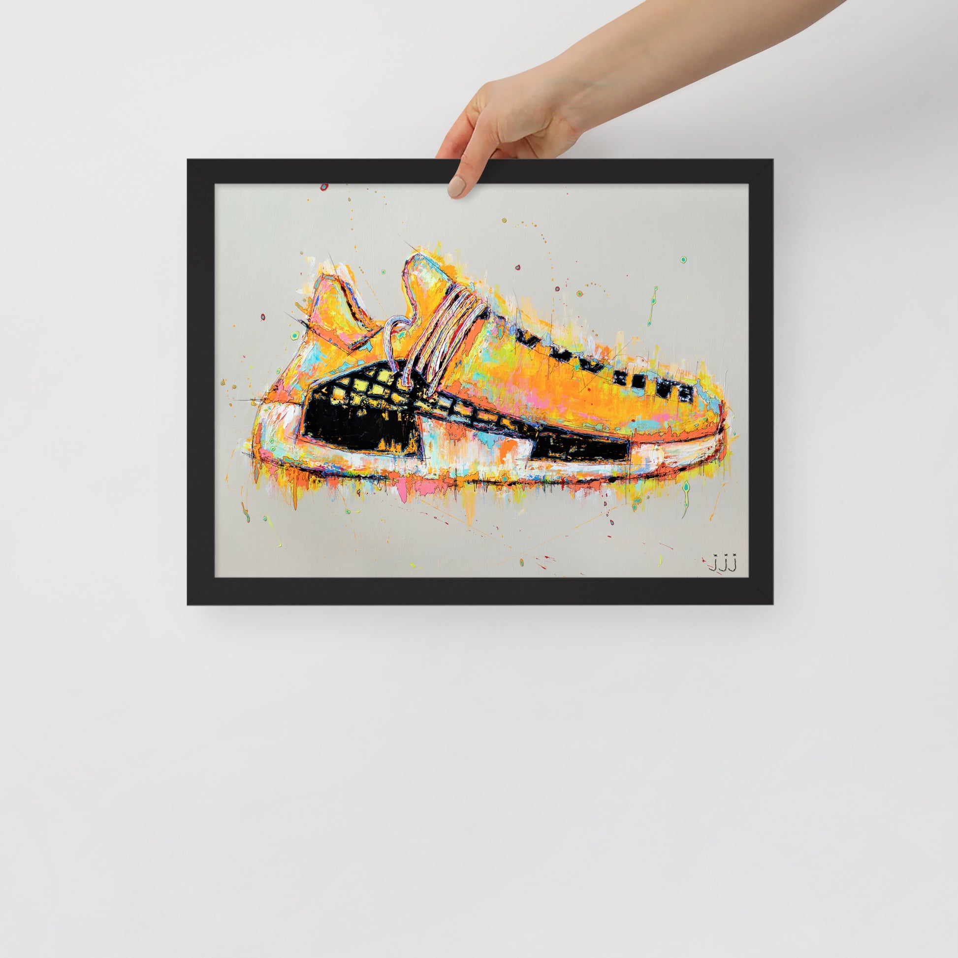 "Fine art framed print on matte paper of Adidas x Pharrell Hu NMD painting | Emerging contemporary artist Kate Jensen  | Katejjj.shop"