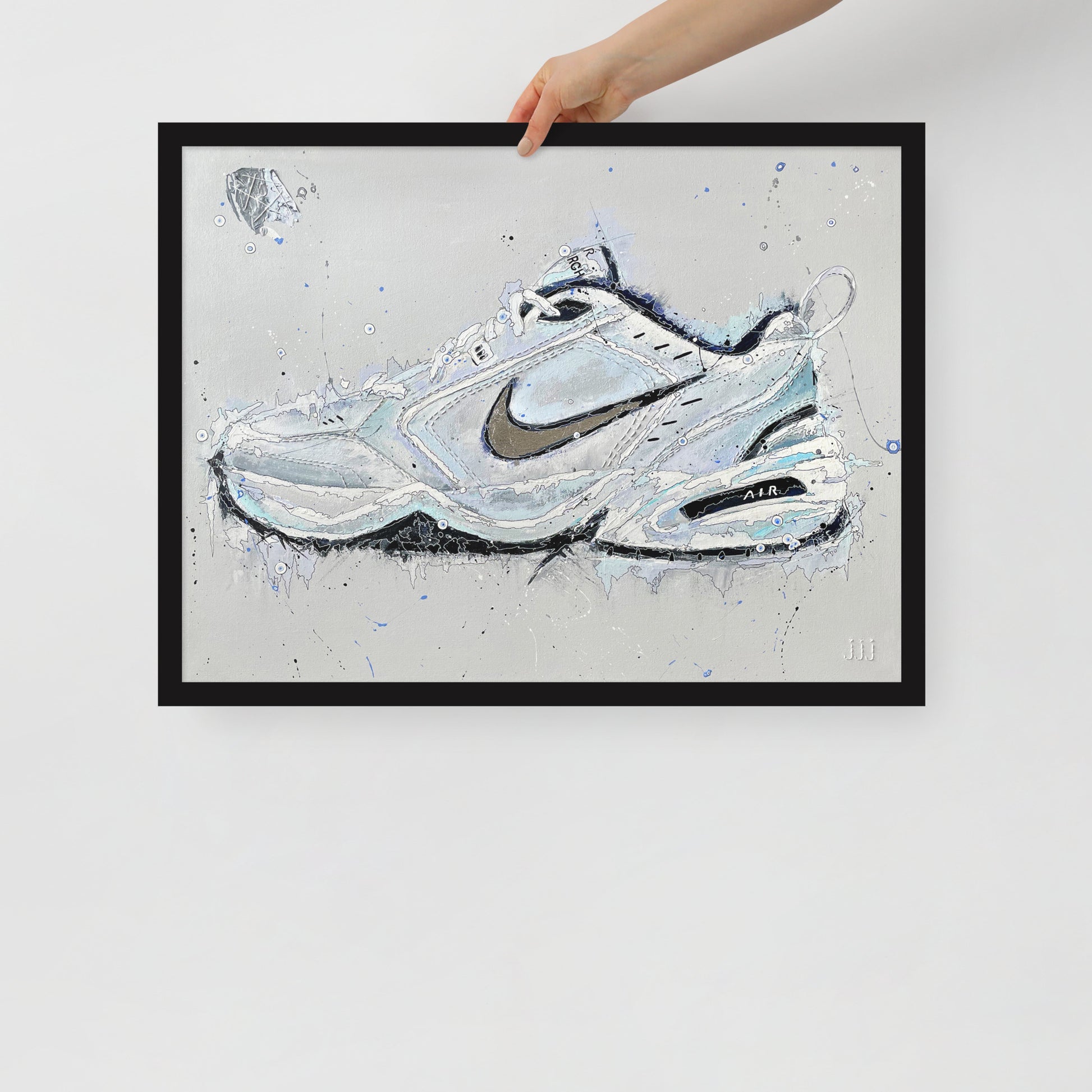 "Fine art framed print on matte paper of Nike Monarch acrylic painting | Emerging contemporary artist Kate Jensen  | Katejjj.shop"