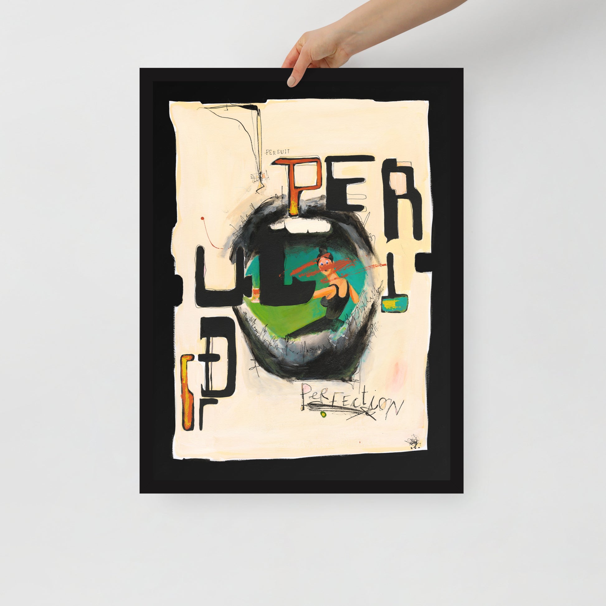 "Fine art framed print on matte paper of mixed media collage painting | Emerging contemporary artist Kate Jensen  | Katejjj.shop"