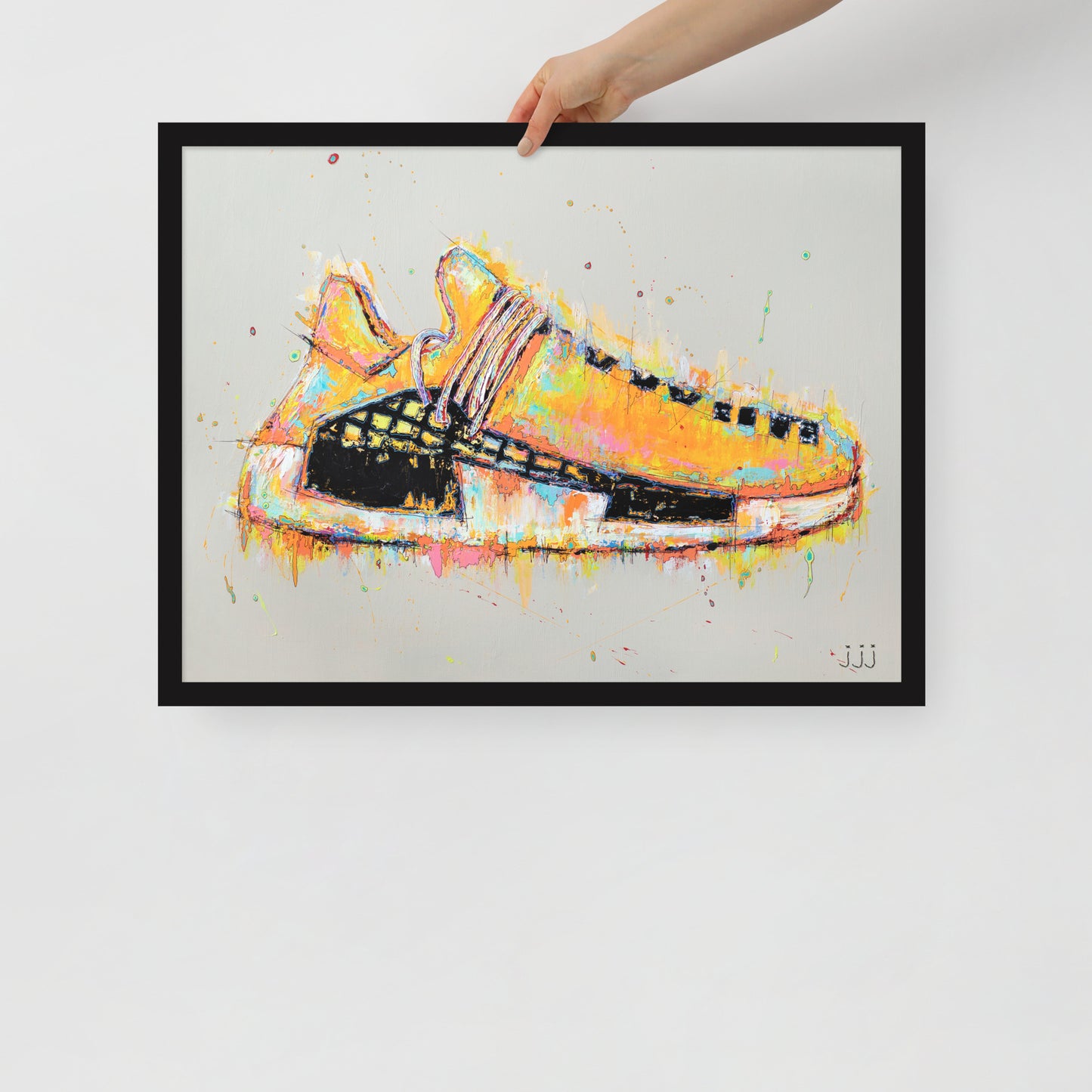 "Fine art framed print on matte paper of Adidas x Pharrell Hu NMD painting | Emerging contemporary artist Kate Jensen | Katejjj.shop"