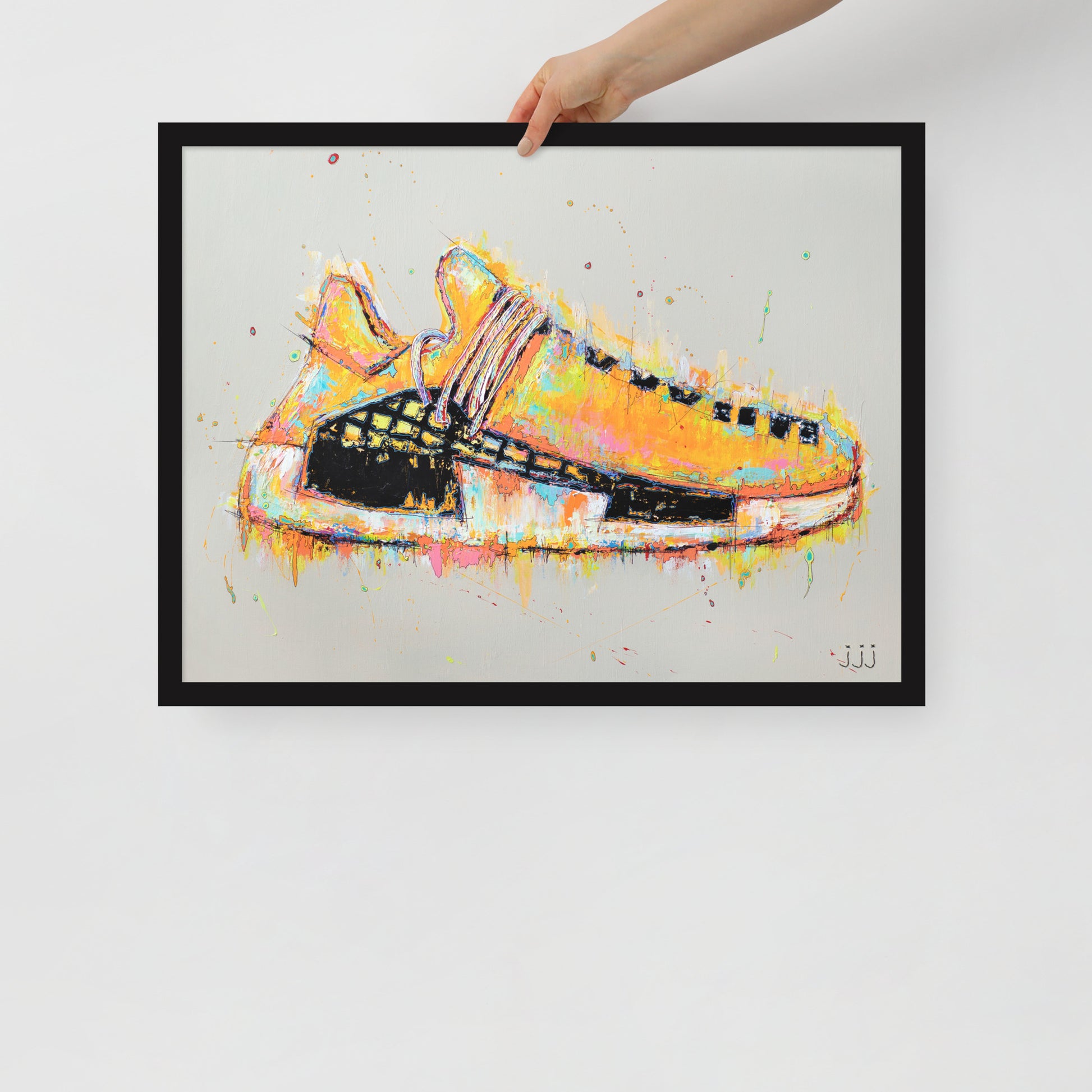 "Fine art framed print on matte paper of Adidas x Pharrell Hu NMD painting | Emerging contemporary artist Kate Jensen  | Katejjj.shop"