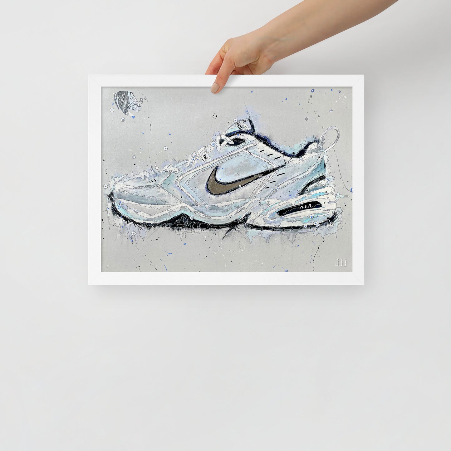 "Fine art framed print on matte paper of Nike Monarch acrylic painting | Emerging contemporary artist Kate Jensen | Katejjj.shop"