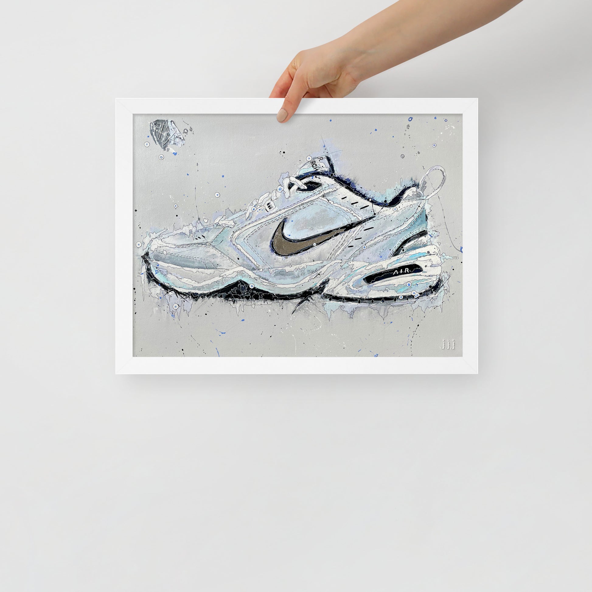 "Fine art framed print on matte paper of Nike Monarch acrylic painting | Emerging contemporary artist Kate Jensen  | Katejjj.shop"