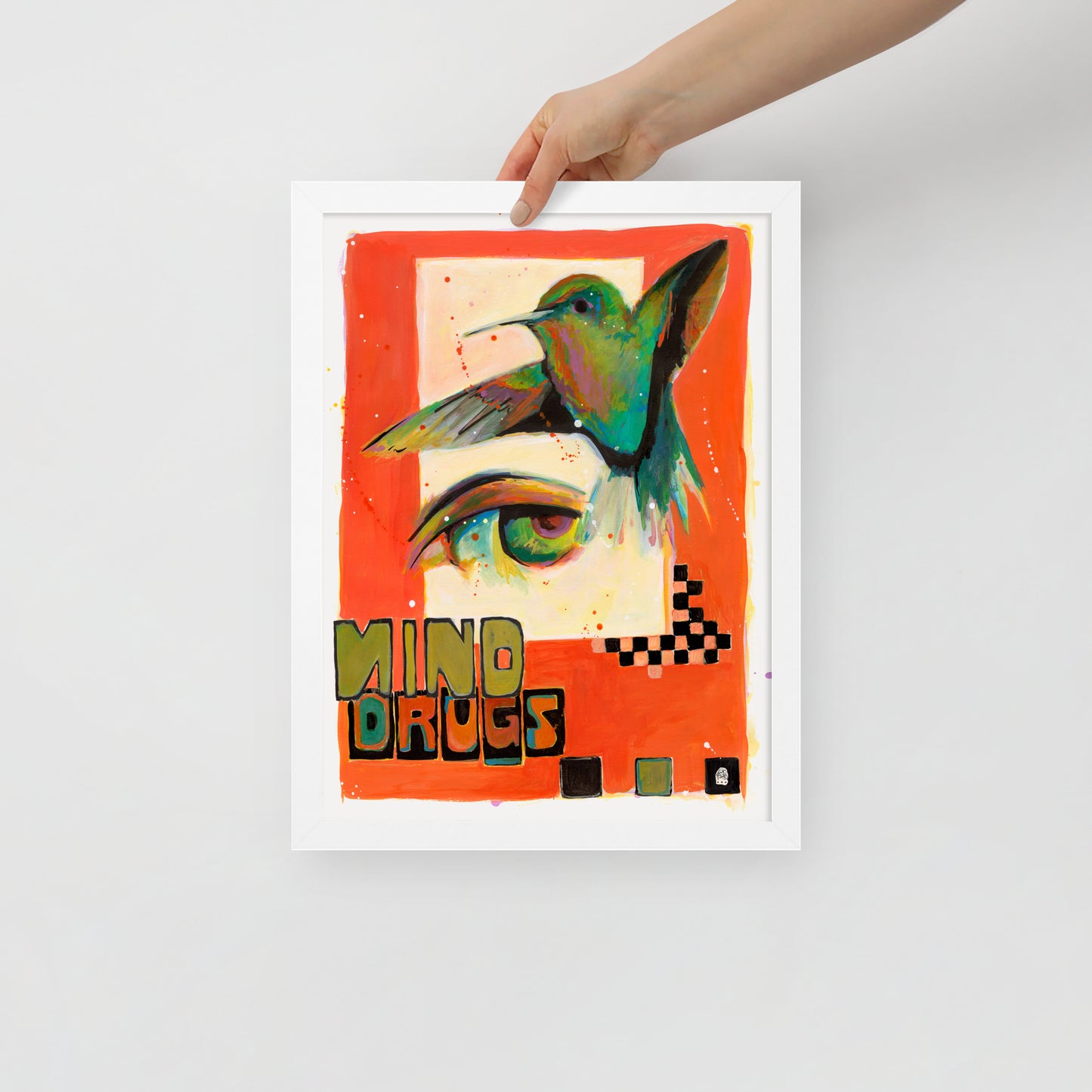 "Fine art framed print on matte paper of mixed media collage painting | Emerging contemporary artist Kate Jensen | Katejjj.shop"