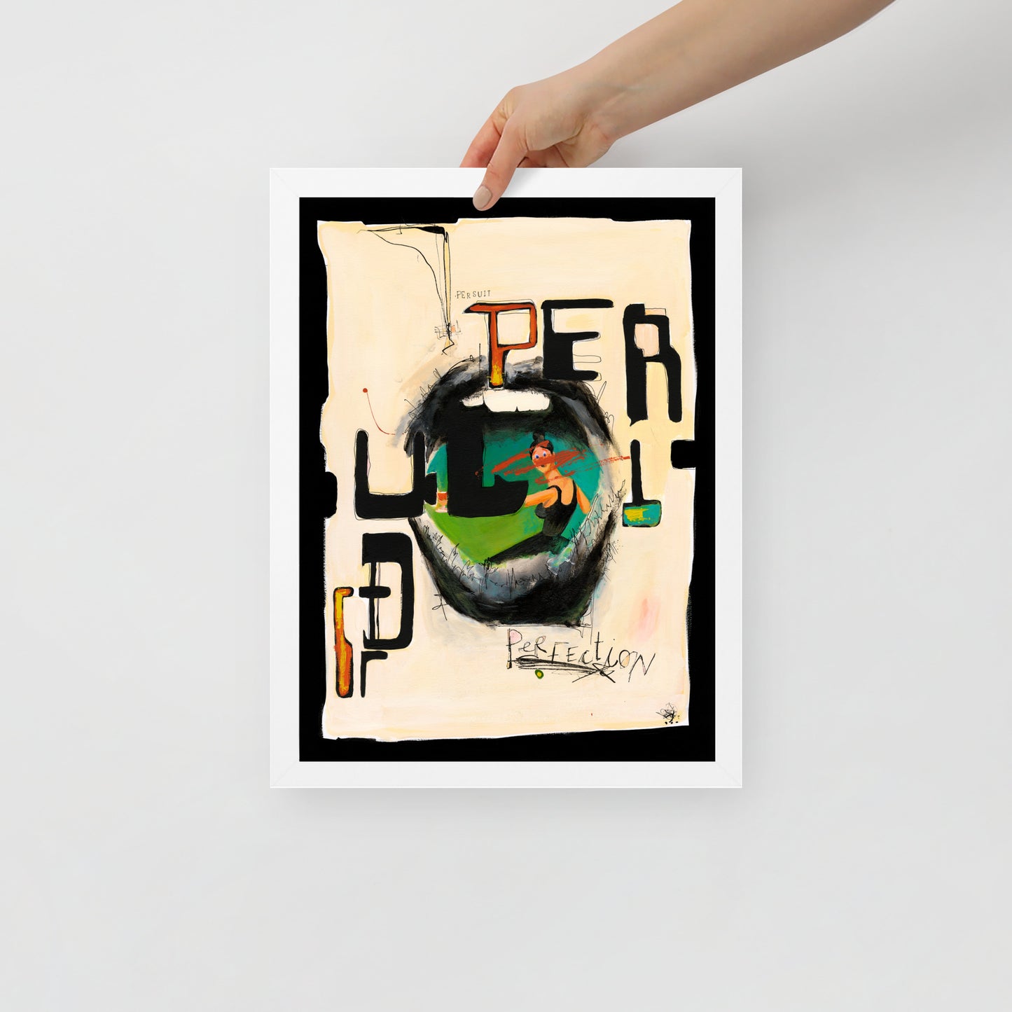 "Fine art framed print on matte paper of mixed media collage painting | Emerging contemporary artist Kate Jensen | Katejjj.shop"