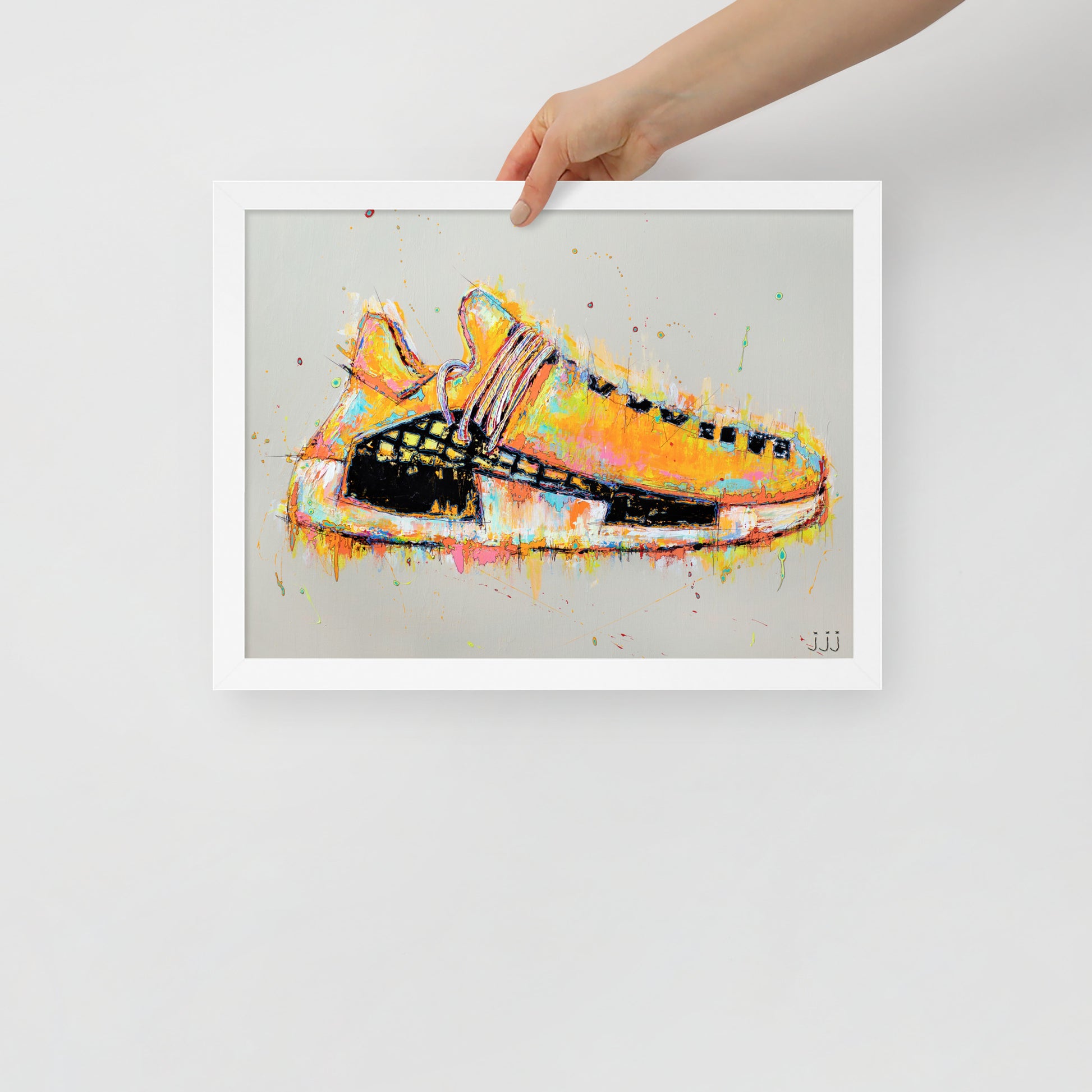 "Fine art framed print on matte paper of Adidas x Pharrell Hu NMD painting | Emerging contemporary artist Kate Jensen  | Katejjj.shop"