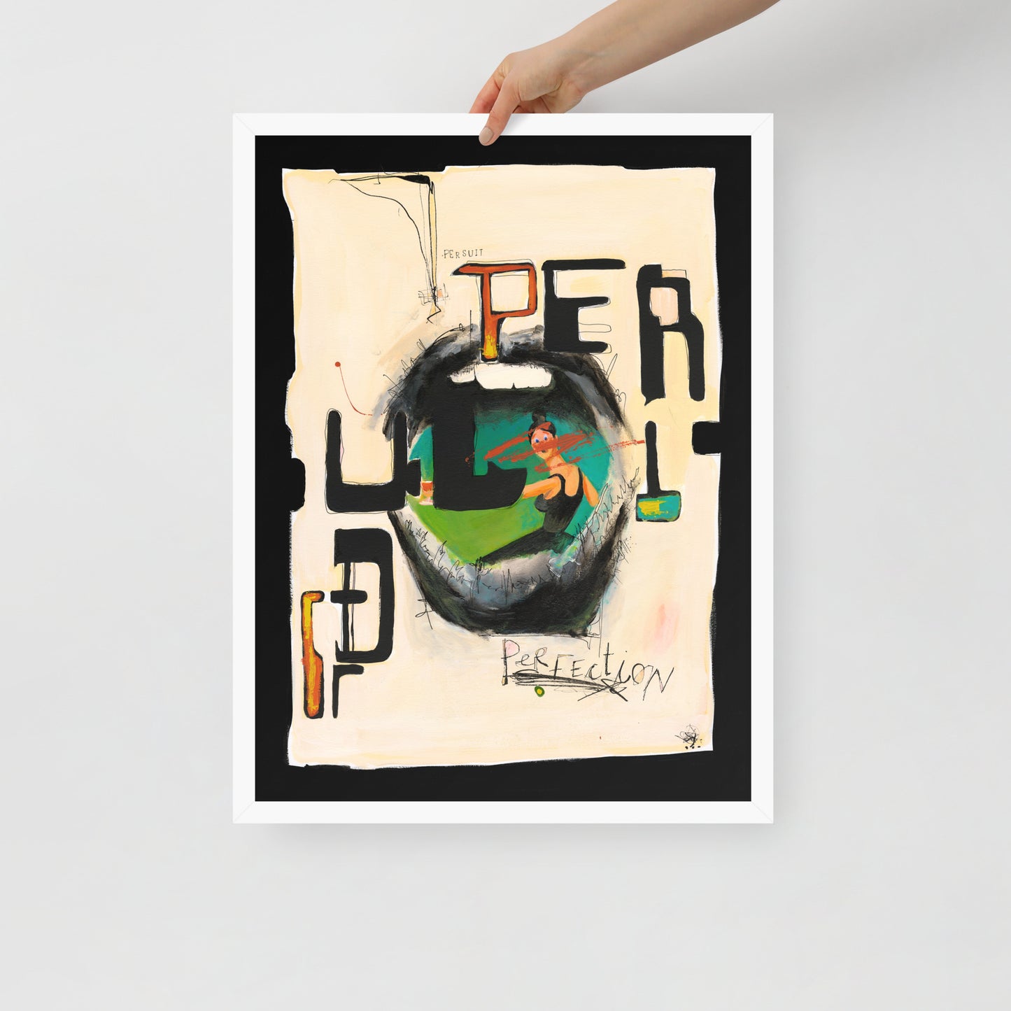 "Fine art framed print on matte paper of mixed media collage painting | Emerging contemporary artist Kate Jensen | Katejjj.shop"
