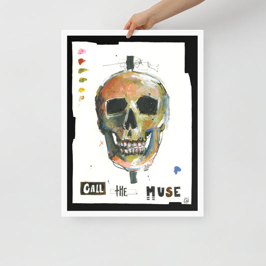 "Fine art framed print on matte paper of mixed media skull painting | Emerging contemporary artist Kate Jensen  | Katejjj.shop"