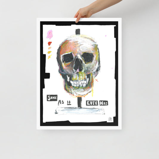"Fine art framed print on matte paper of mixed media skull painting | Emerging contemporary artist Kate Jensen  | Katejjj.shop"