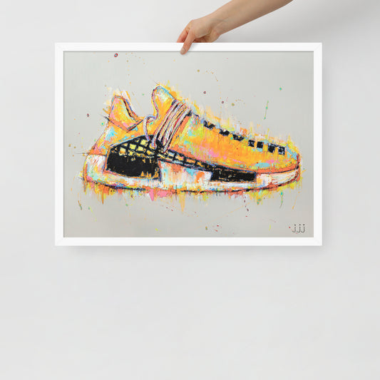 "Fine art framed print on matte paper of Adidas x Pharrell Hu NMD painting | Emerging contemporary artist Kate Jensen  | Katejjj.shop"
