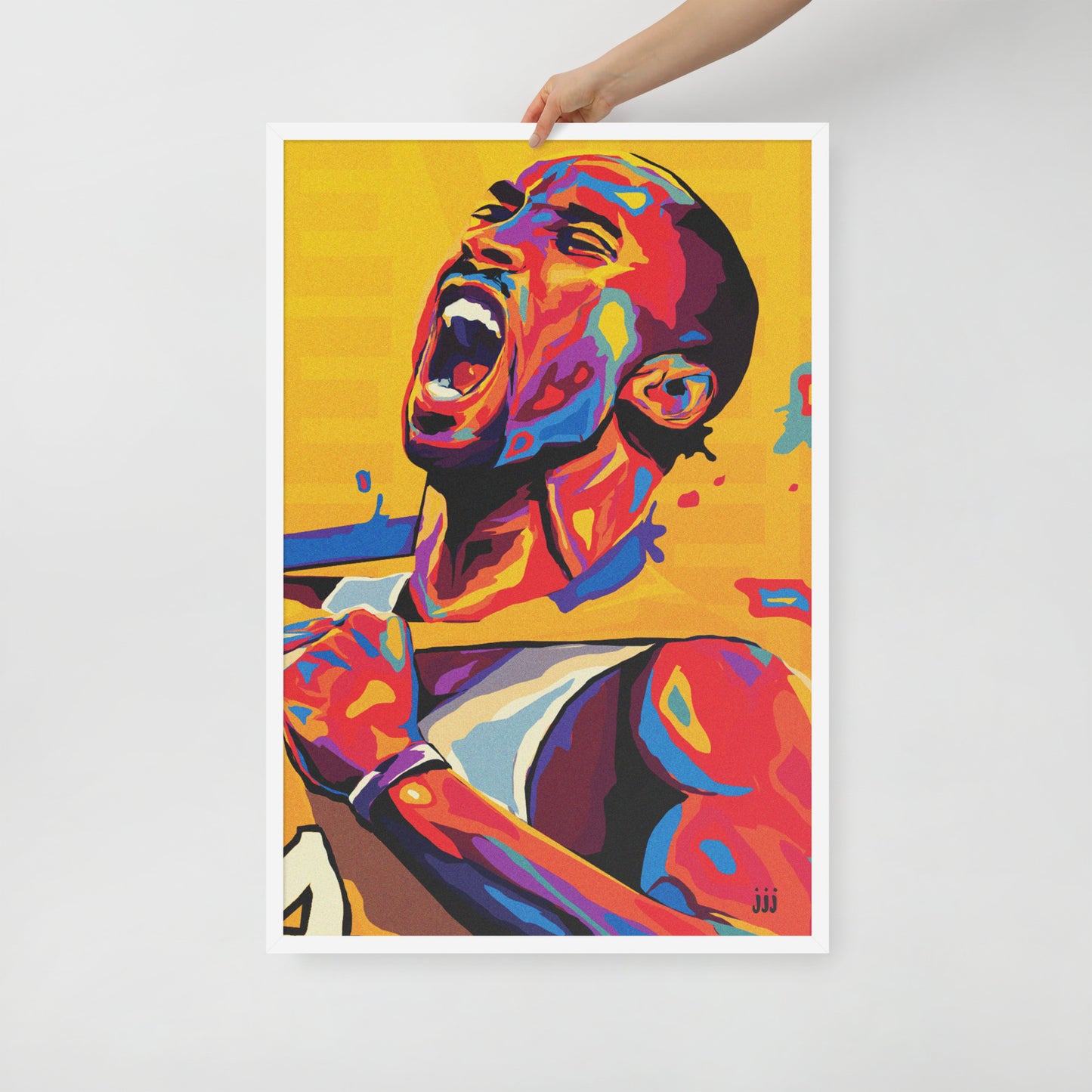 "Fine art framed print on matte paper of digital Kobe Bryant illustration | Emerging contemporary artist Kate Jensen | Katejjj.shop"