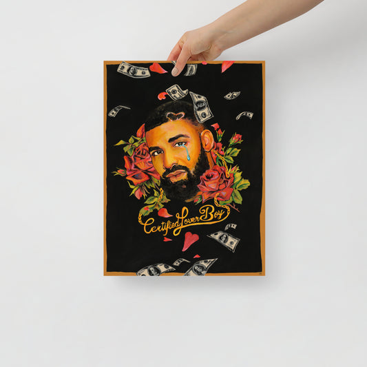 "Fine art  print on matte paper of mixed media Drake painting | Emerging contemporary artist Kate Jensen  | Katejjj.shop"