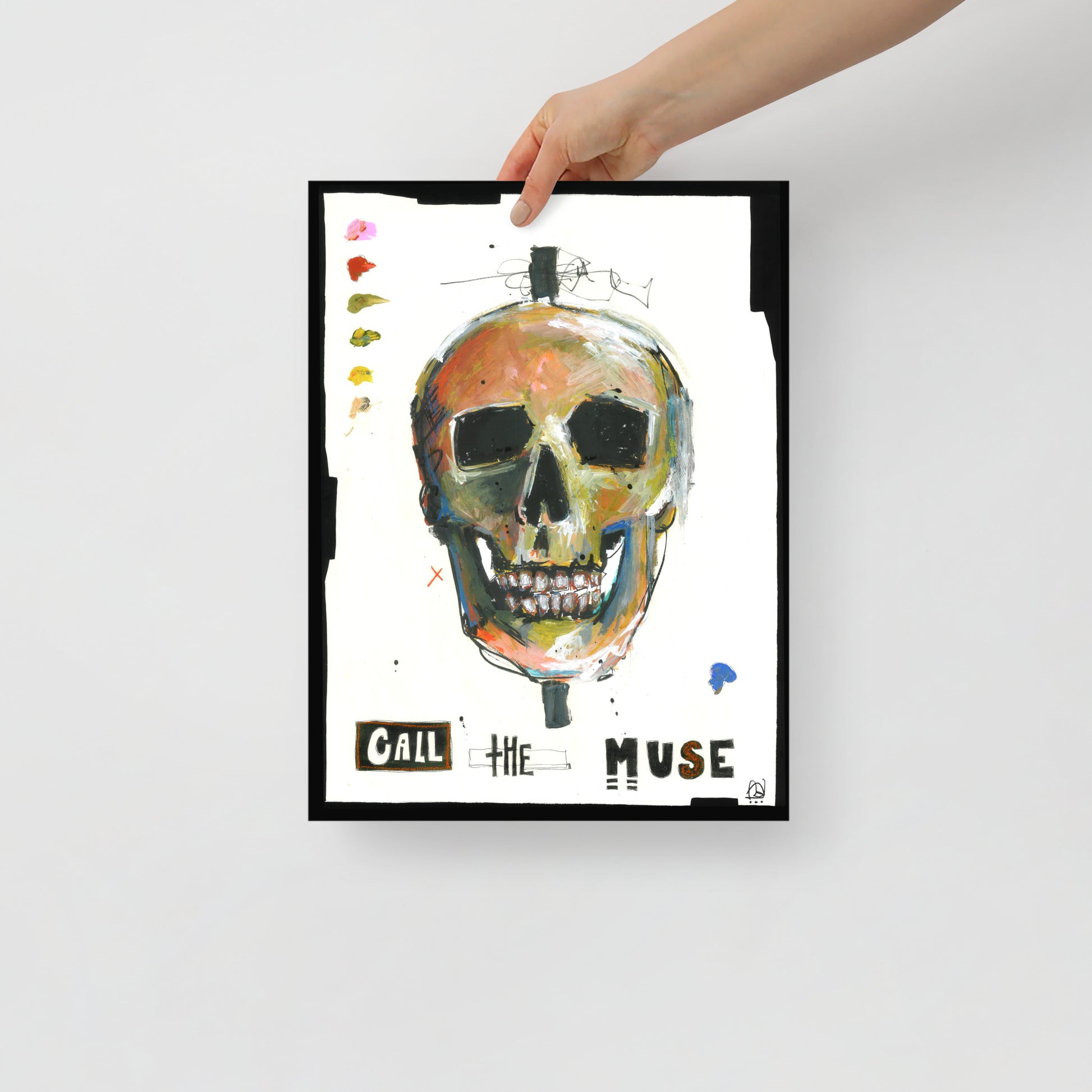 "Fine art print on matte paper of mixed media skull painting | Emerging contemporary artist Kate Jensen  | Katejjj.shop"