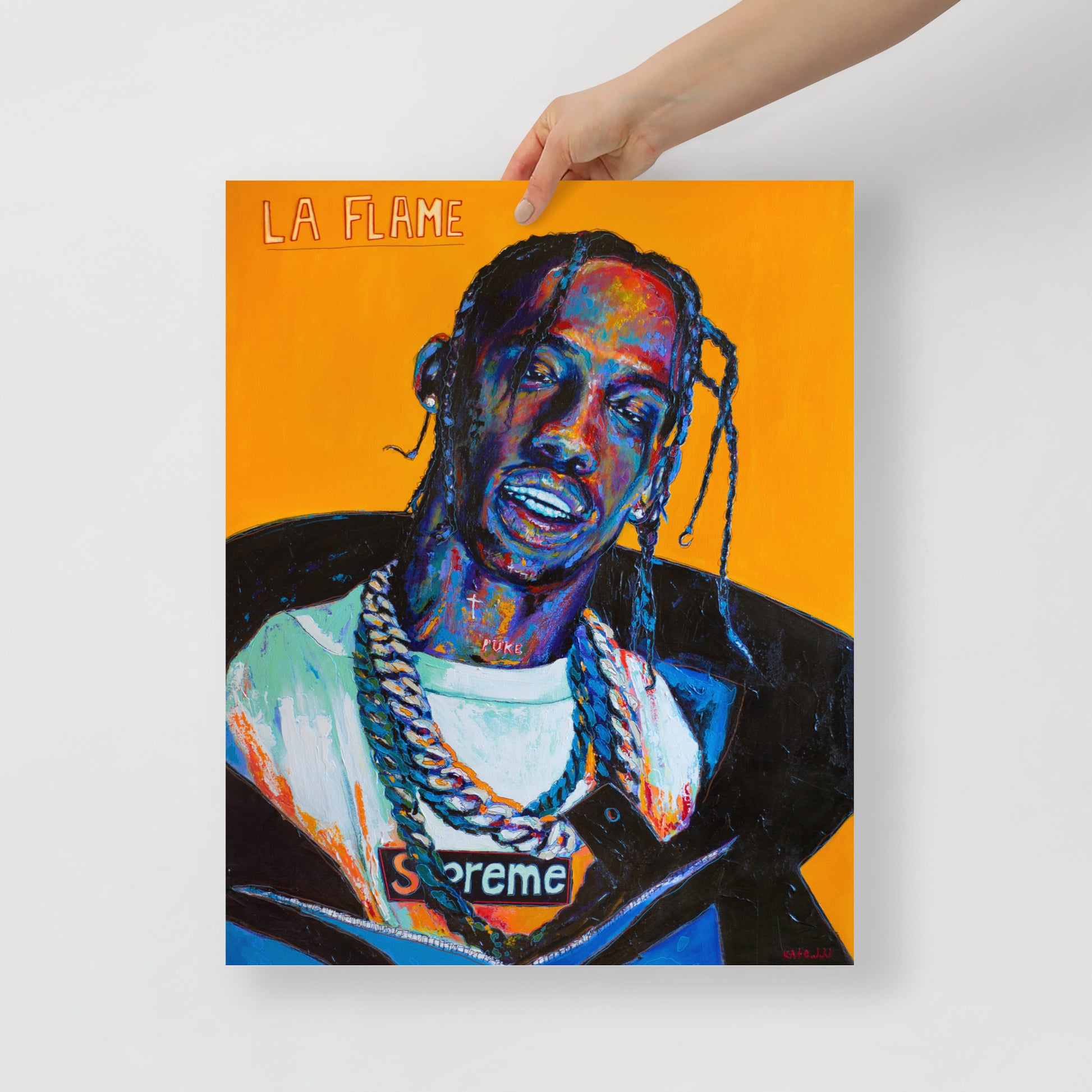"Fine art print on matte paper of Travis Scott acrylic painting | Emerging contemporary artist Kate Jensen  | Katejjj.shop"