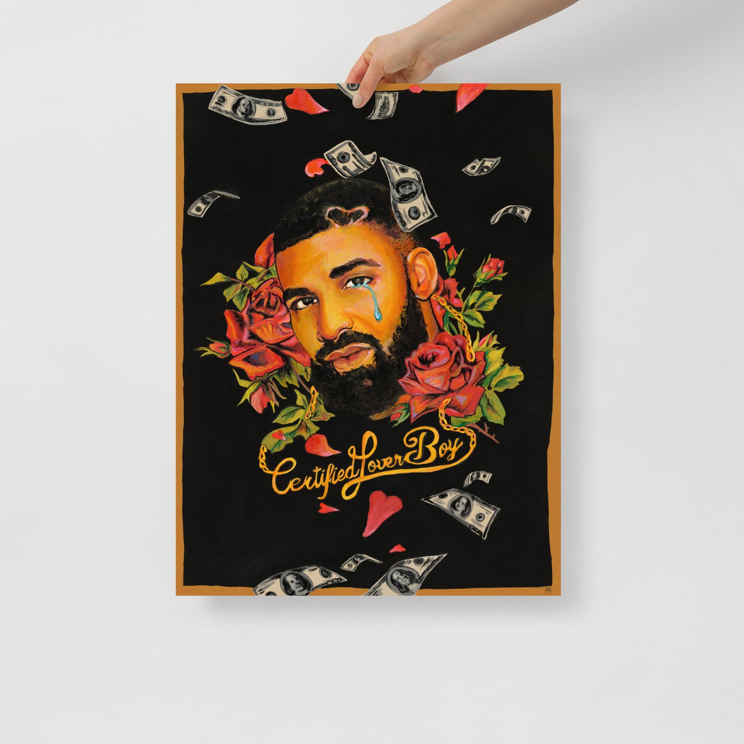 "Fine art print on matte paper of mixed media Drake painting | Emerging contemporary artist Kate Jensen | Katejjj.shop"