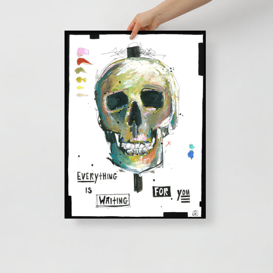 "Fine art print on matte paper of mixed media skull painting | Emerging contemporary artist Kate Jensen  | Katejjj.shop"