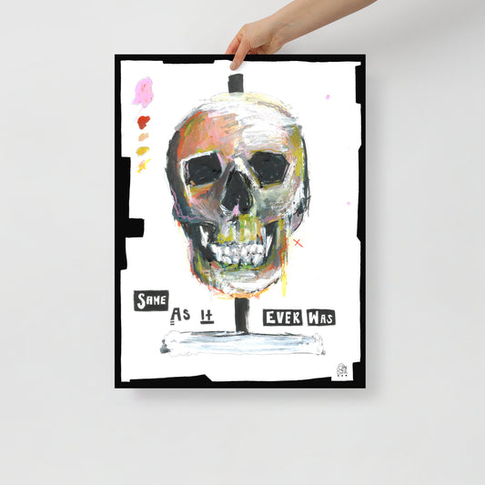 "Fine art print on matte paper of mixed media skull painting | Emerging contemporary artist Kate Jensen  | Katejjj.shop"