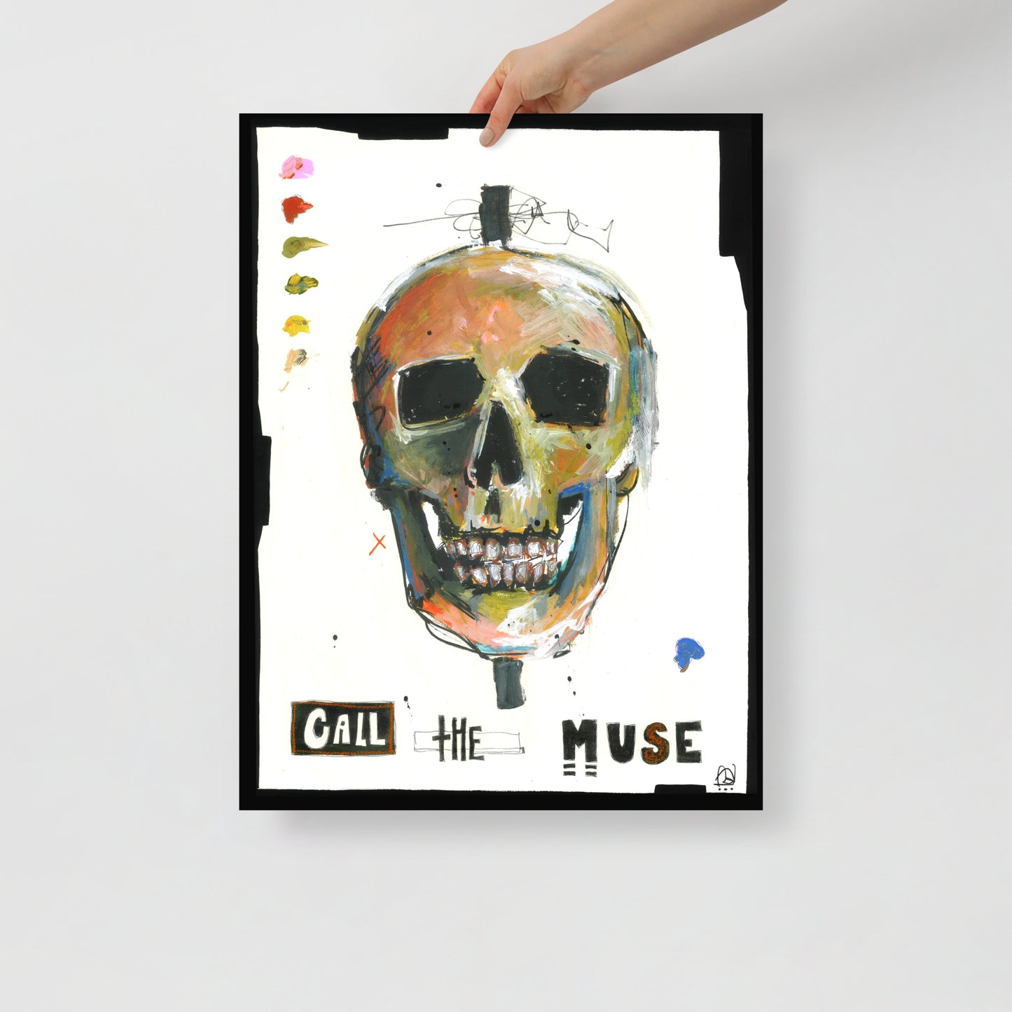 "Fine art print on matte paper of mixed media skull painting | Emerging contemporary artist Kate Jensen | Katejjj.shop"