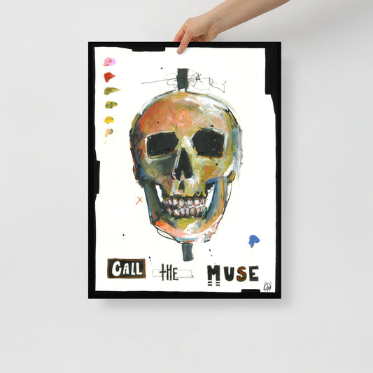 "Fine art print on matte paper of mixed media skull painting | Emerging contemporary artist Kate Jensen  | Katejjj.shop"