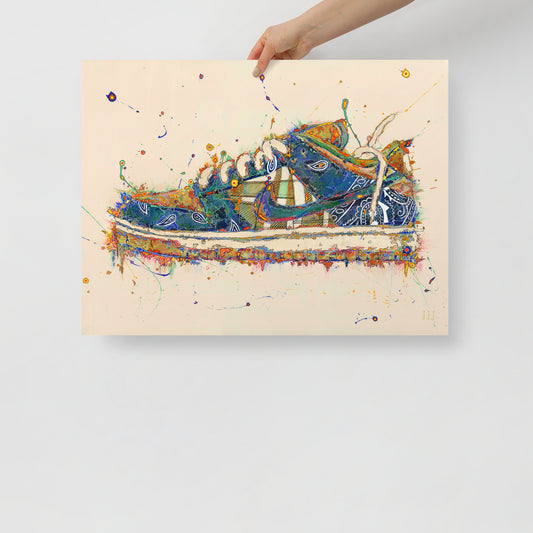 "Fine art print on matte paper of Nike x Travis Scott SB Dunk Low acrylic painting | Emerging contemporary artist Kate Jensen  | Katejjj.shop"