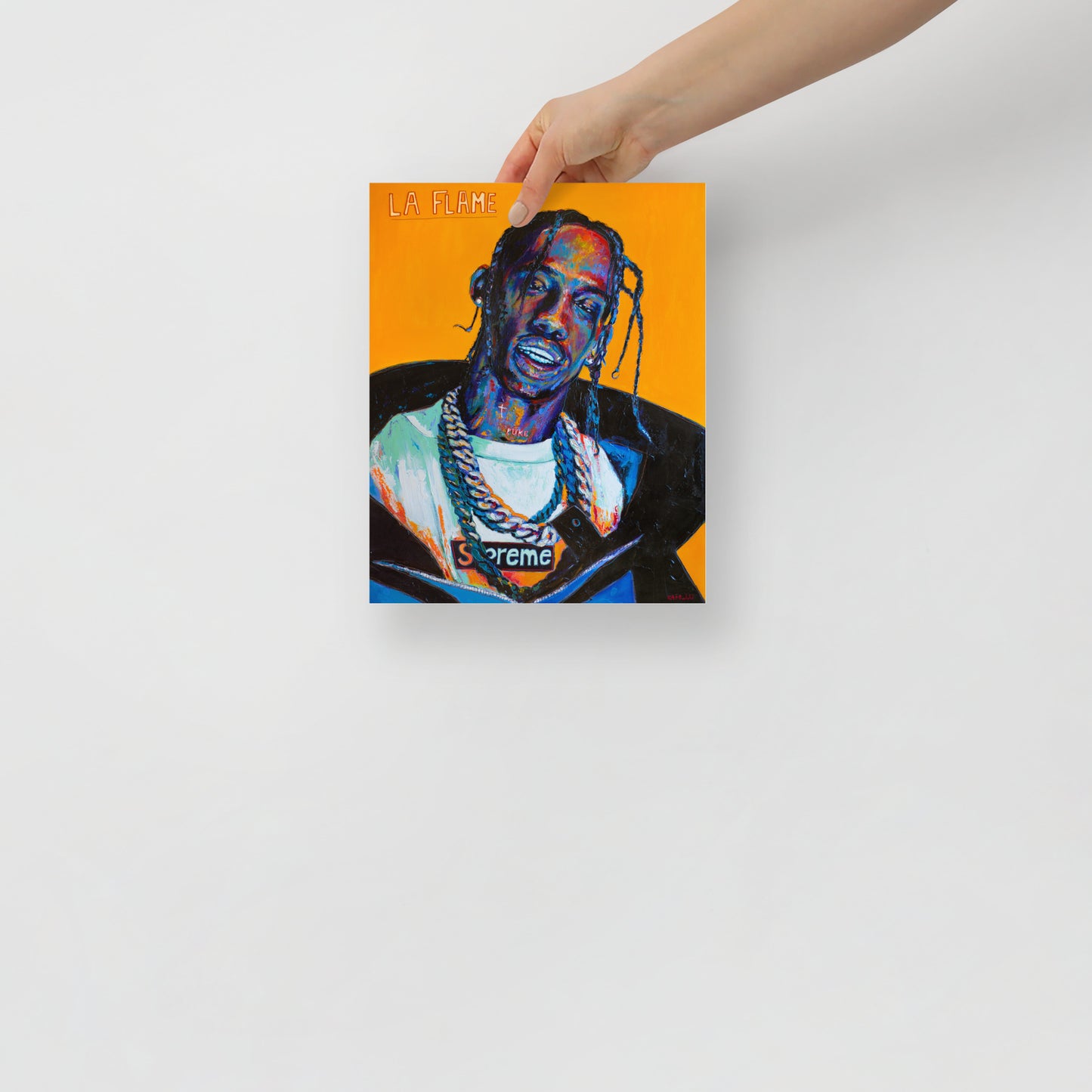 "Fine art print on matte paper of Travis Scott acrylic painting | Emerging contemporary artist Kate Jensen | Katejjj.shop"