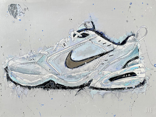  Acrylic painting on canvas of Nike Monarch | Emerging contemporary artist Kate Jensen  | Katejjj.shop