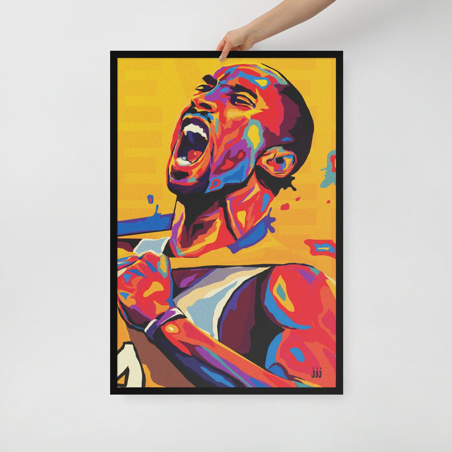  "Fine art framed print on matte paper of digital Kobe Bryant illustration | Emerging contemporary artist Kate Jensen  | Katejjj.shop"