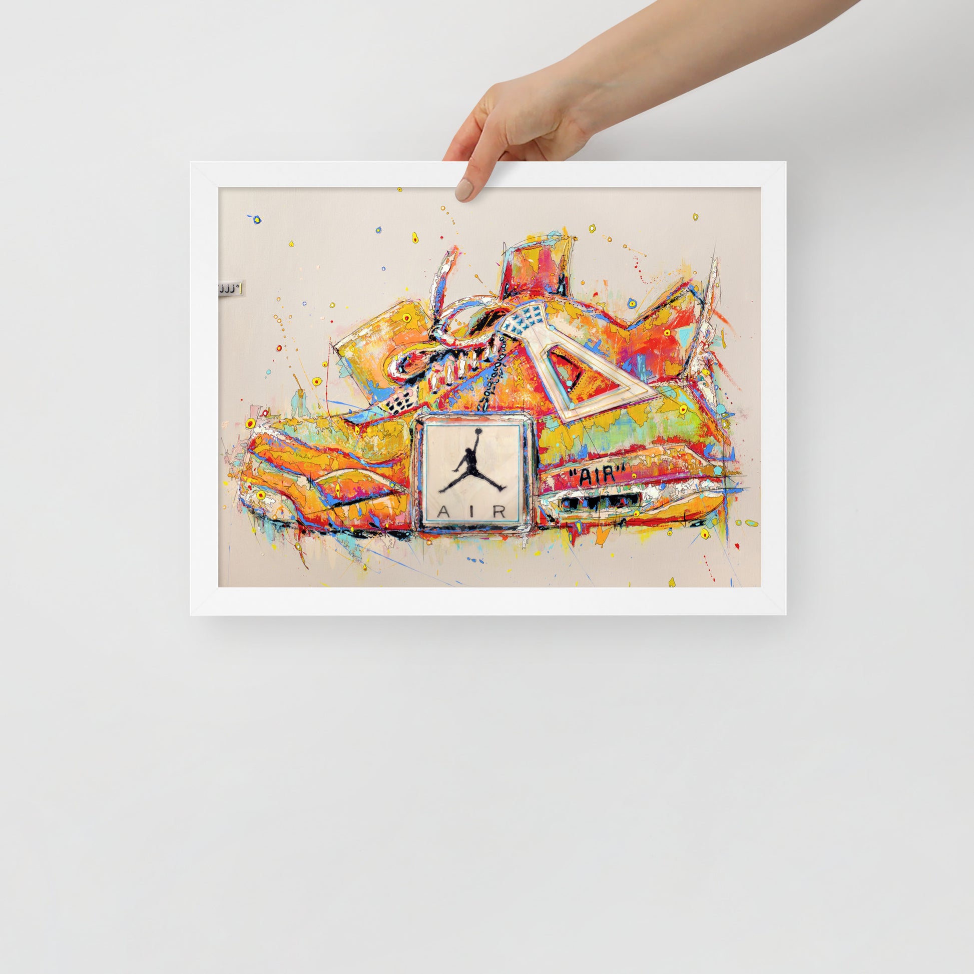  "Fine art framed print on matte paper of Air Jordan "Sail" painting | Emerging contemporary artist Kate Jensen | Katejjj.shop"