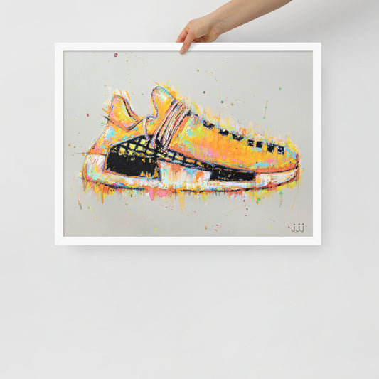  "Fine art framed print on matte paper of Adidas x Pharrell Hu NMD painting | Emerging contemporary artist Kate Jensen  | Katejjj.shop"