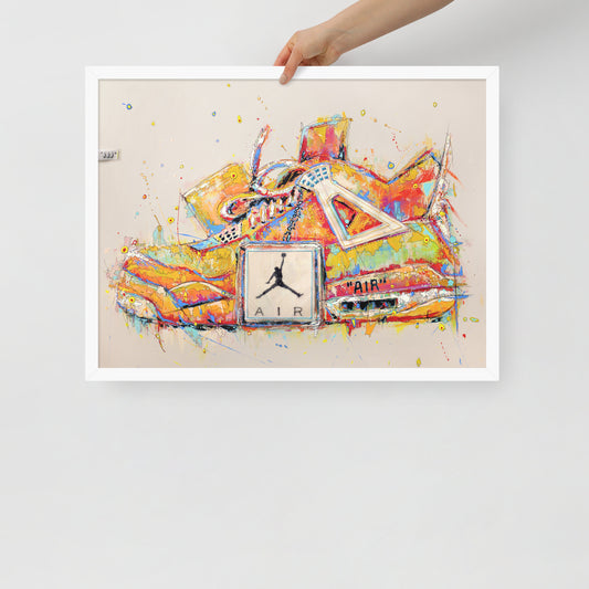  "Fine art framed print on matte paper of Air Jordan "Sail" painting | Emerging contemporary artist Kate Jensen | Katejjj.shop"