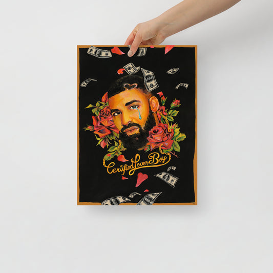  "Fine art  print on matte paper of mixed media Drake painting | Emerging contemporary artist Kate Jensen  | Katejjj.shop"